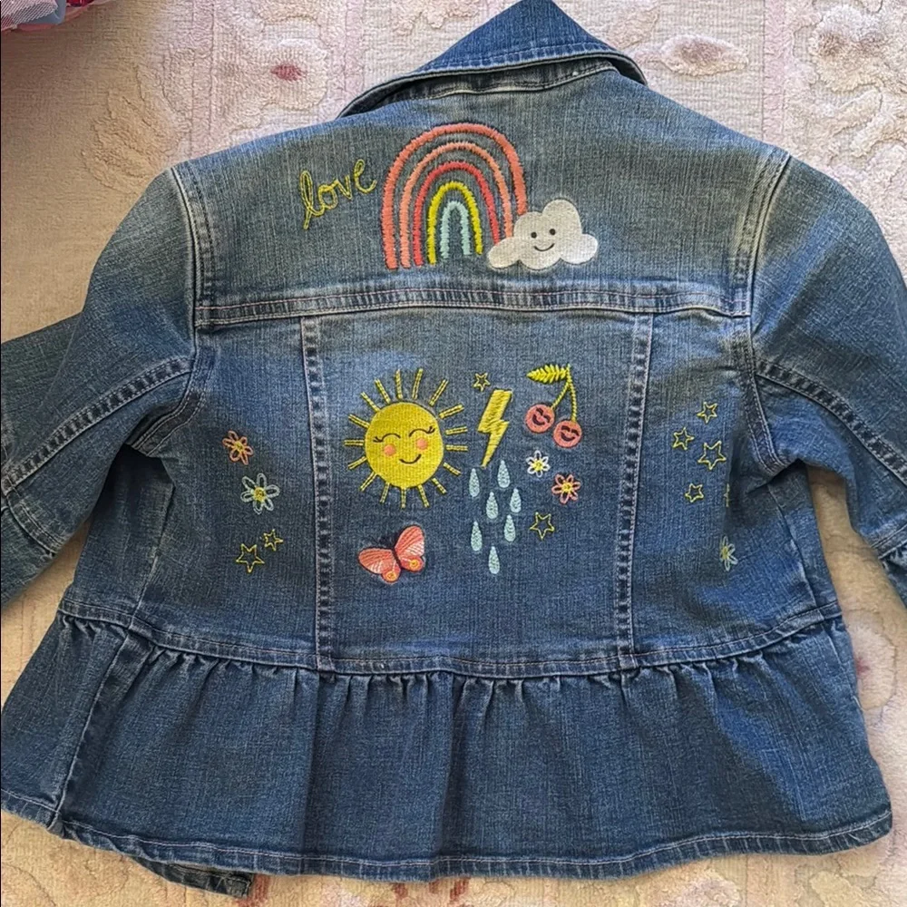 Denim Jacket with Ruffle Hem - Picture 2 of 2